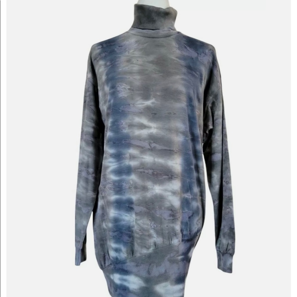 NWT Young Fabulous & Broke Turtle Neck Slit Zipper Tye Dye Dress Size M